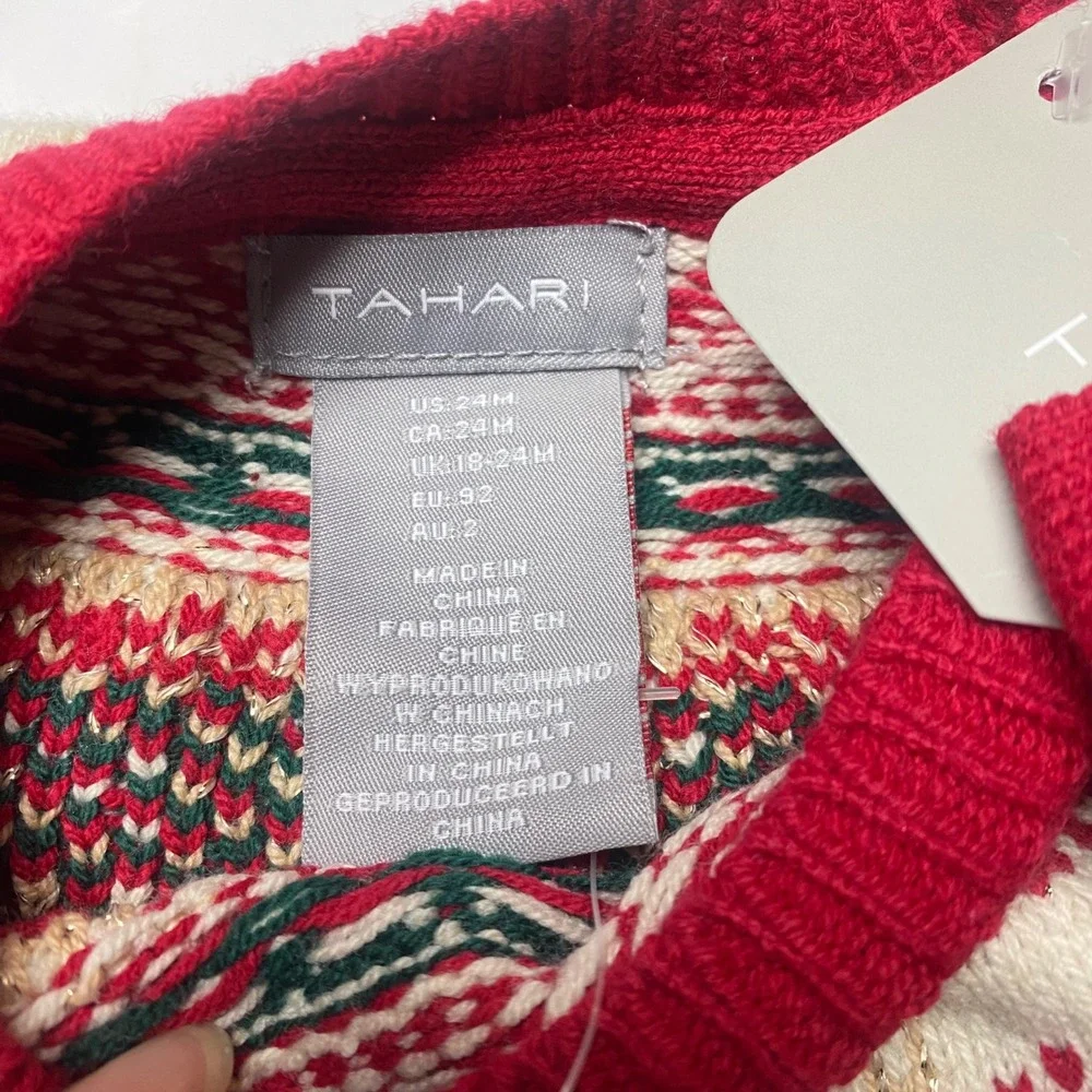Tahari Girls 24 Mos Christmas Holiday Deer Tree Sweater Skirt Outfit Set‎ NWT